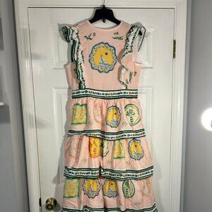 Anthropologie Maxi Ruffled Dress w Cutout Back